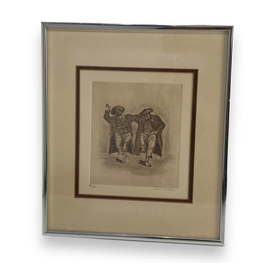 Hasidic Dancers melchi Hundler limited Edition Hand Signed And framed 8 of 150